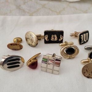 Elegant Craft Gold and Silver Cufflinks Set
